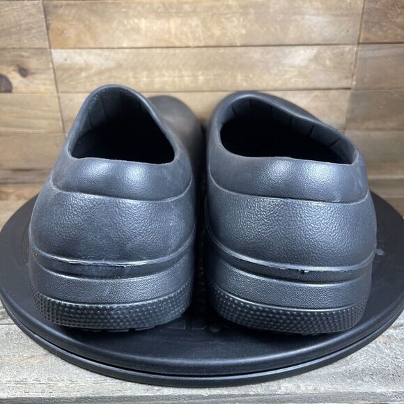 CROCS ON THE CLOCK LITERIDE SLIP-ON BLACK CLOG MENS SIZE 11 NON SLIP WORK SHOES - Picture 4 of 10